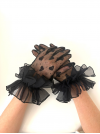 Gants noirs en tulle avec fronces