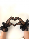 Gants noirs en tulle avec fronces