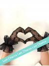 Gants noirs en tulle avec fronces