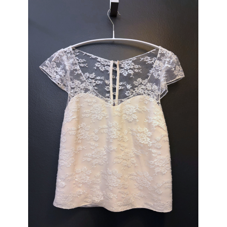 Top en soie et dentelle de Calais par Elise Hameau