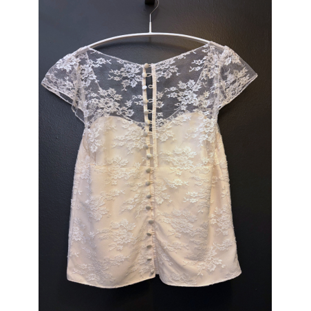Top en soie et dentelle de Calais par Elise Hameau