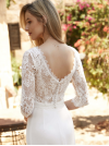 Crop top en dentelle de Calais, manches 3/4