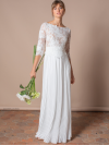 Marais, jupe longue de mariée, mousseline plissée, creation française Atelier Emelia