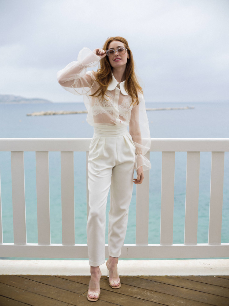 Chemisier organza de soie Chemisier mariée by Romance