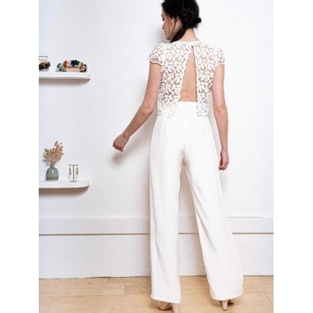 L'étourdie, pantalon en crêpe, blanc, l'Amusée Paris