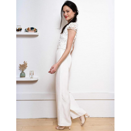L'étourdie, pantalon en crêpe, blanc, l'Amusée Paris