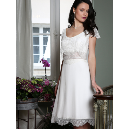 Robe civile mariée courte Elisabeth, Elsa Gary