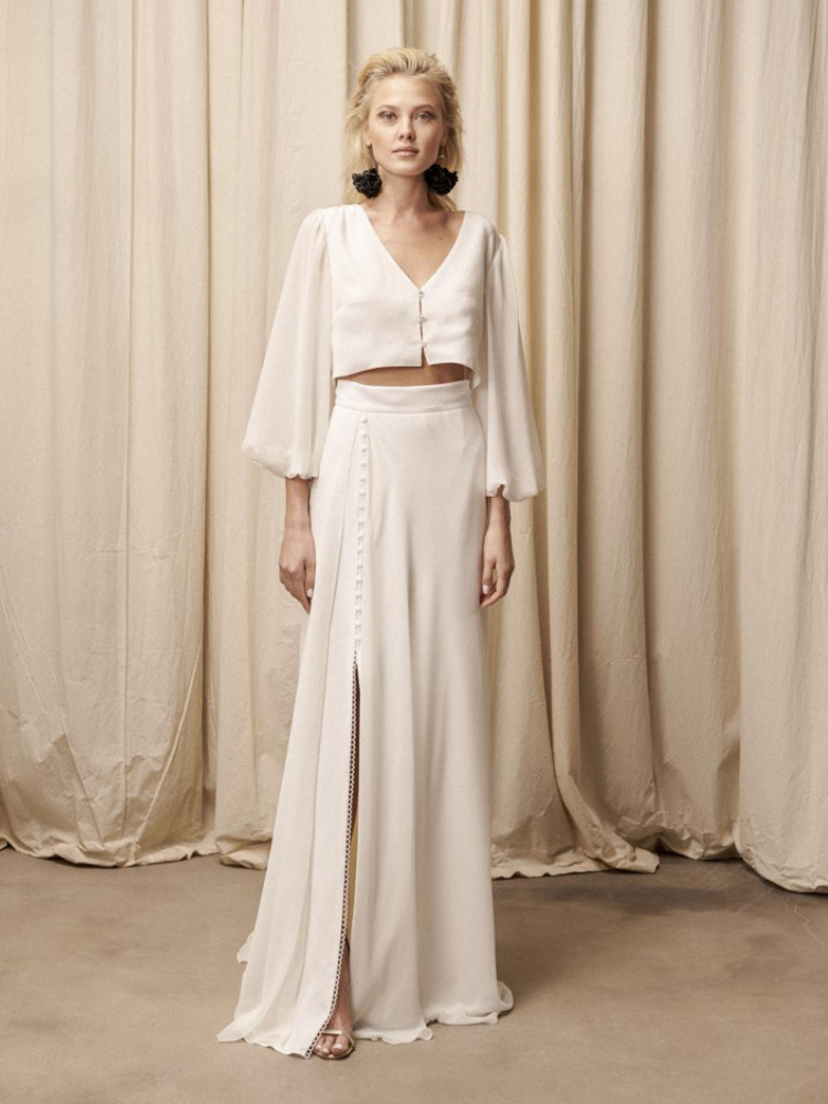 Jupe  longue de mariée mousseline Rembo Styling