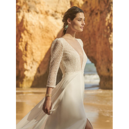 Robe de mariée longue fluide by Rembo Styling