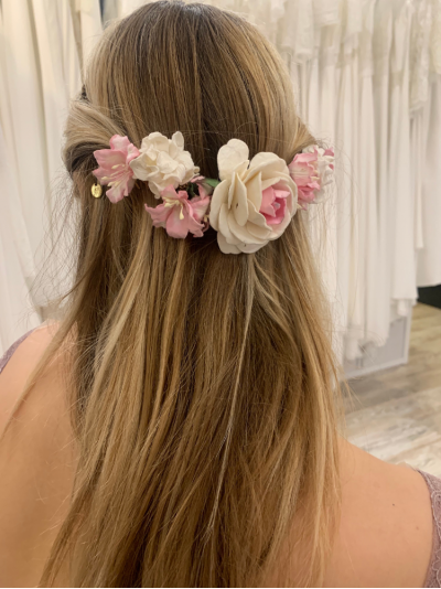 headband  couronne fleurs roses